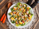 Baby Cos Peach Salad with Blue Cheese Dressing