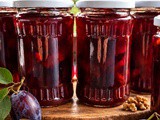 Oven-Baked Plum Jam with Rum and Walnuts (Low Sugar)