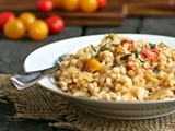 Pan Roasted Tomato Barley Risotto