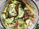 Harissa Cucumber Onion Salad