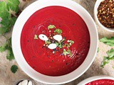 Roasted Beetroot Soup (Creamy, Vegan & Spiced)