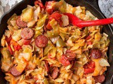 Fried cabbage with sausage